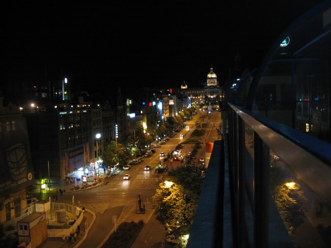 .and view to the oposide way - at night.