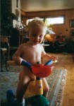 Naken mann p� sykkel.
Naked man on bike!