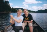To kusiner p� fisketur - Tone og Ingrid Katrine - two cousins fishing.